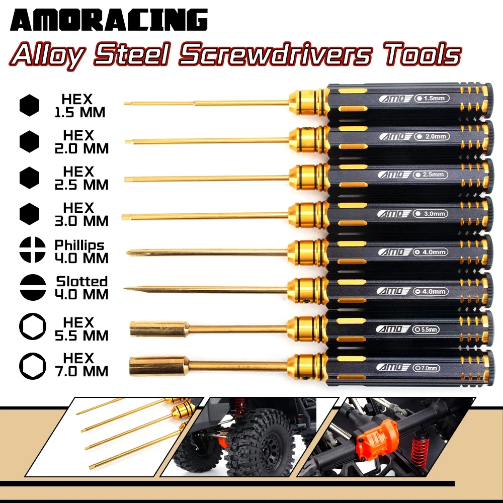 Rc Hobby Electric Screwdriver - RC Car Repair Titanium-plated Screwdriver Tools