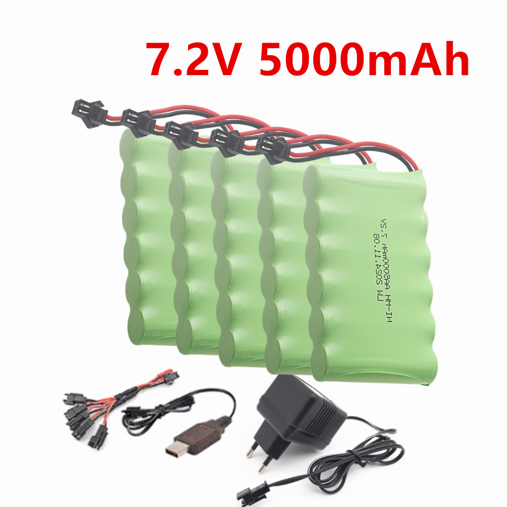 Rc Hobby Charger - Rechargeable 7.2v Ni-MH Battery 5000mAh 7.2