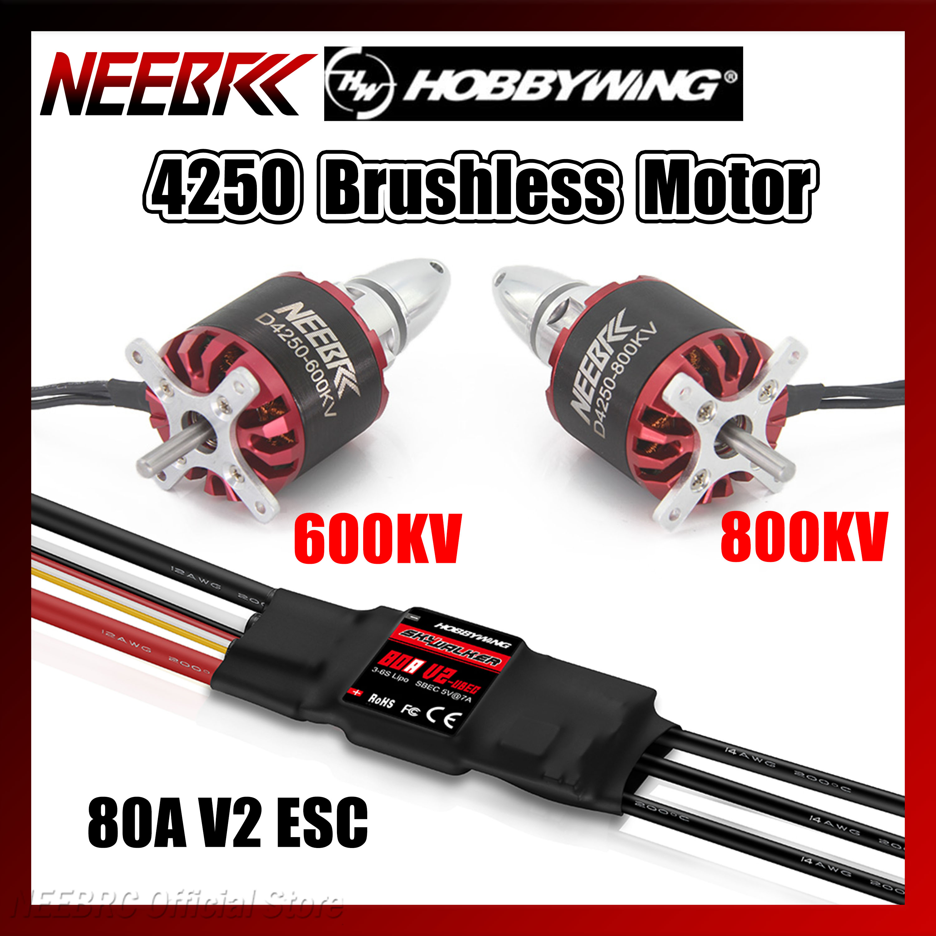 Rc Hobby Grade Plane - NEEBRC 4250 600KV 800KV Brushless Motor