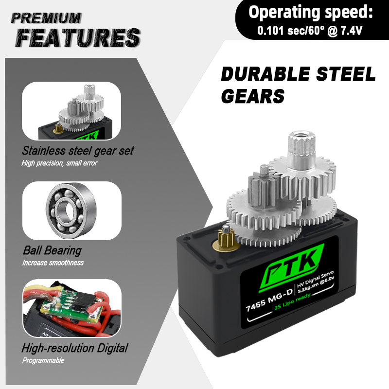 PTK 7455MG-D servo 12g Digital - Rc Hobby Products incelemesi ve fiyatı