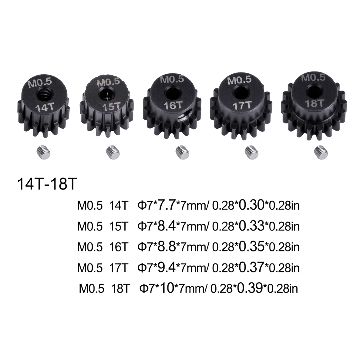 M0.5 2mm Shaft 14T-18T Metal P - Rc Hobby Products incelemesi ve fiyatı