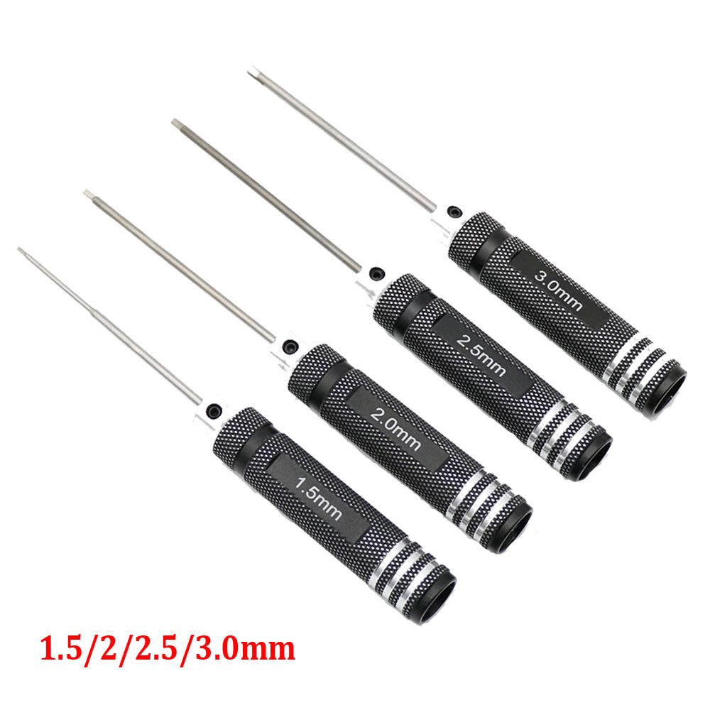 4PCS 1.5/2/2.5/3.0mm Black Hex - Rc Hobby Electric Screwdriver incelemesi ve fiyatı
