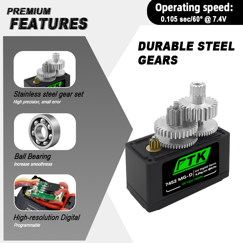 PTK 7452 MG-D 9g Digital Servo - Rc Hobby Products incelemesi ve fiyatı